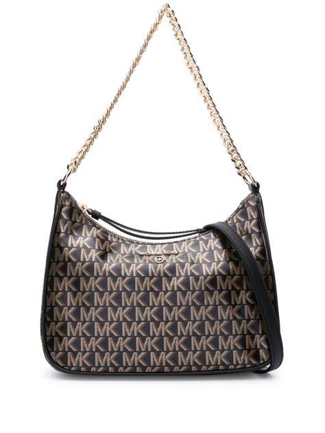 monogram print shoulder bag